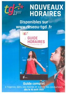 HORAIRES TGD A COMPTER DU 02 09 2021